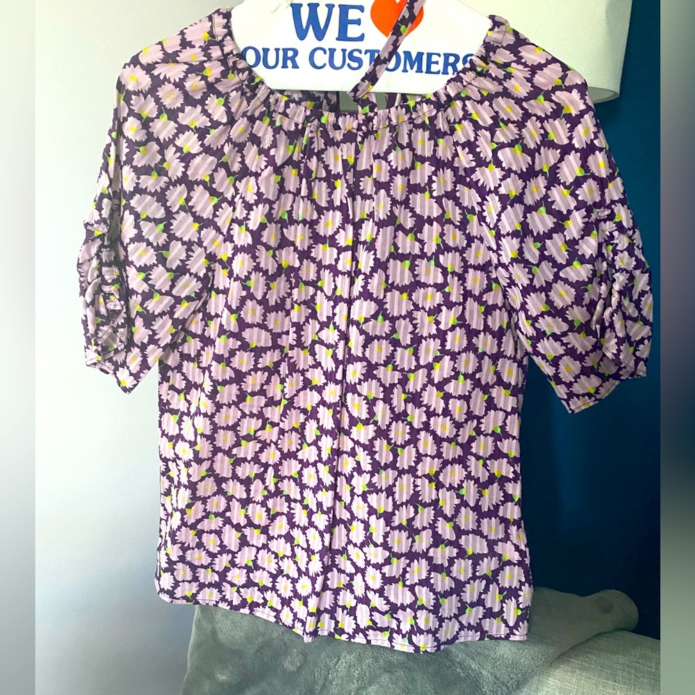 Kate spade Xxs purple floral blouse - new without tags